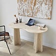 HABITAT ET JARDIN - bureau en bois "infini" 120 x 60 x 75 cm - Travertin - vignette