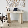 HABITAT ET JARDIN - bureau en bois "infini" 120 x 60 x 75 cm - Travertin - vignette