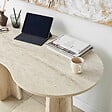 HABITAT ET JARDIN - bureau en bois "infini" 120 x 60 x 75 cm - Travertin - vignette