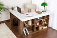 HABITAT ET JARDIN - bureau en bois "Vesper" 130 x 120 x 72 cm - Noyer - vignette