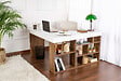 HABITAT ET JARDIN - bureau en bois "Vesper" 130 x 120 x 72 cm - Noyer - vignette