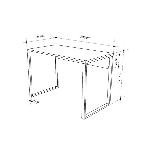 HABITAT ET JARDIN - bureau en bois "inna" 100 x 60 x 75 cm - Chêne saphir - large
