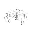 HABITAT ET JARDIN - Bureau modulable en bois "Badau" - 110 x 102 x 77 cm - Marron - vignette