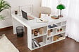 HABITAT ET JARDIN - bureau en bois "Vesper" 130 x 120 x 72 cm - Blanc naturel - vignette