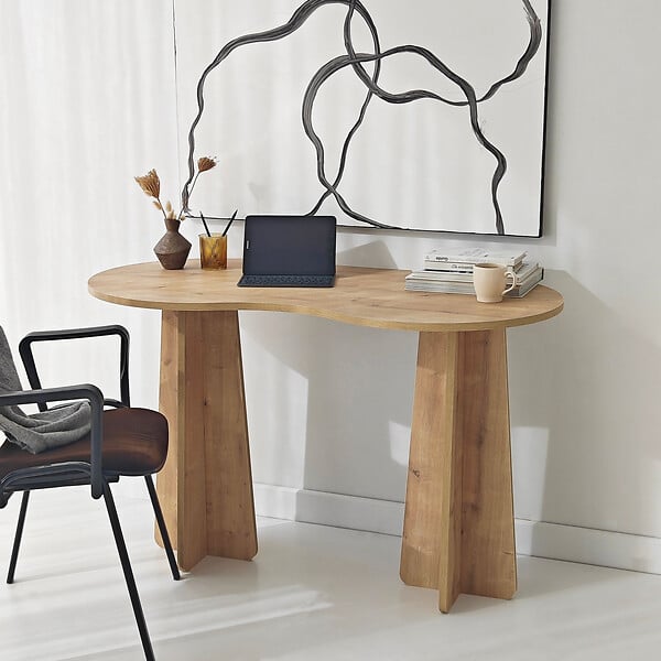 HABITAT ET JARDIN - bureau en bois "infini" 120 x 60 x 75 cm - Chêne saphir - large