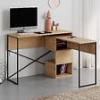 HABITAT ET JARDIN - Bureau modulable en bois "Badau" - 110 x 102 x 77 cm - Beige - vignette