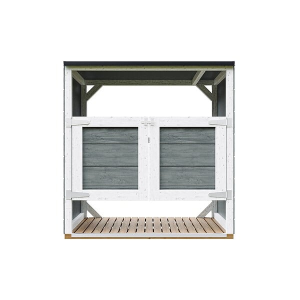 TIMBELA - Abri de jardin pour poubelles 2x240L TIMBELA M980A-CAVERN STEEL - large