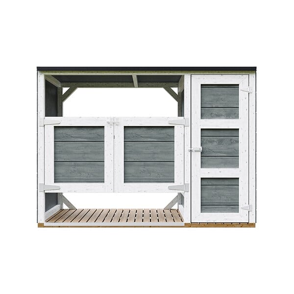TIMBELA - Abri de jardin pour poubelles 2x240L TIMBELA M981A-CAVERN STEEL - large
