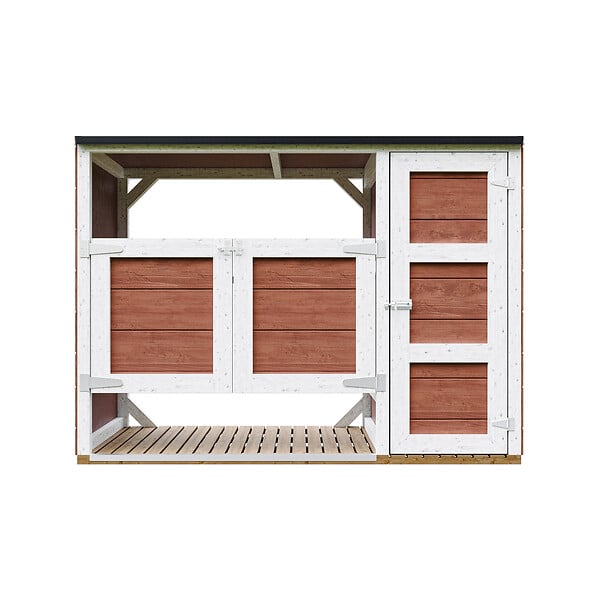 TIMBELA - Abri de jardin pour poubelles 2x240L TIMBELA M981A-REDWOOD RED - large