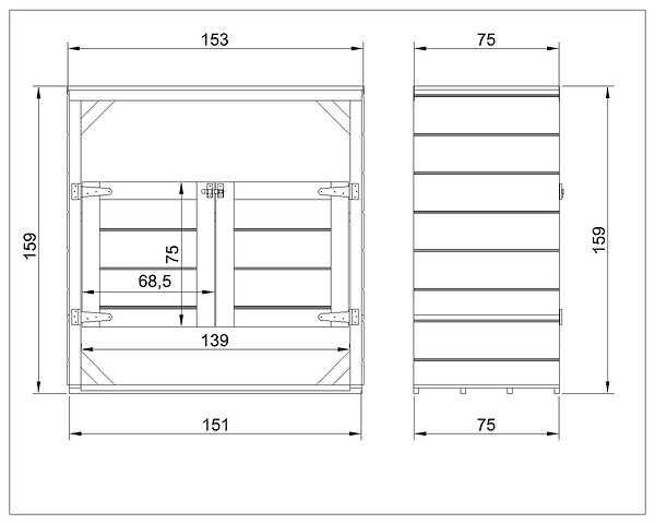 TIMBELA - Abri de jardin pour poubelles 2x240L TIMBELA M980A-TUNDRA GREY - large
