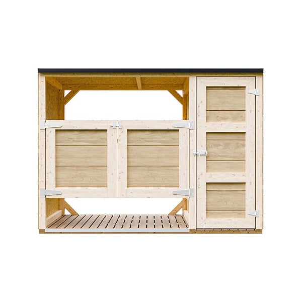 TIMBELA - Abri de jardin pour poubelles 2x240L TIMBELA M981A - large