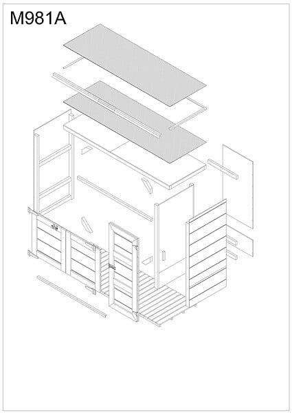 TIMBELA - Abri de jardin pour poubelles 2x240L TIMBELA M981A - large