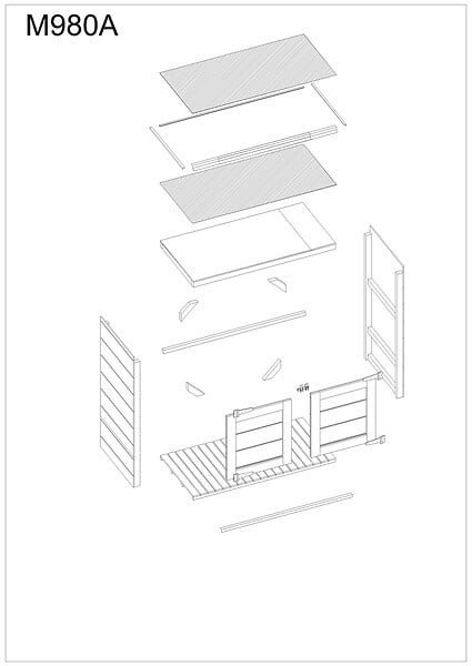 TIMBELA - Abri de jardin pour poubelles 2x240L TIMBELA M980A - large