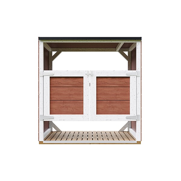 TIMBELA - Abri de jardin pour poubelles 2x240L TIMBELA M980A-REDWOOD RED - large
