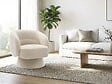 HABITAT ET JARDIN - Fauteuil pivotant en tissu bouclette "Franklin" - 74 x 75 x 75 cm - Beige - vignette