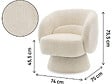 HABITAT ET JARDIN - Fauteuil pivotant en tissu bouclette "Franklin" - 74 x 75 x 75 cm - Beige - vignette