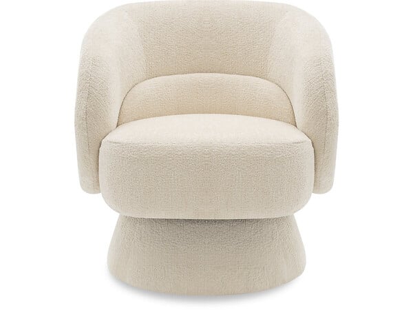 HABITAT ET JARDIN - Fauteuil pivotant en tissu bouclette "Franklin" - 74 x 75 x 75 cm - Beige - large