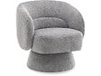 HABITAT ET JARDIN - Fauteuil pivotant en tissu bouclette "Franklin" - 74 x 75 x 75 cm - Gris - vignette