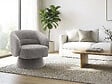 HABITAT ET JARDIN - Fauteuil pivotant en tissu bouclette "Franklin" - 74 x 75 x 75 cm - Gris - vignette