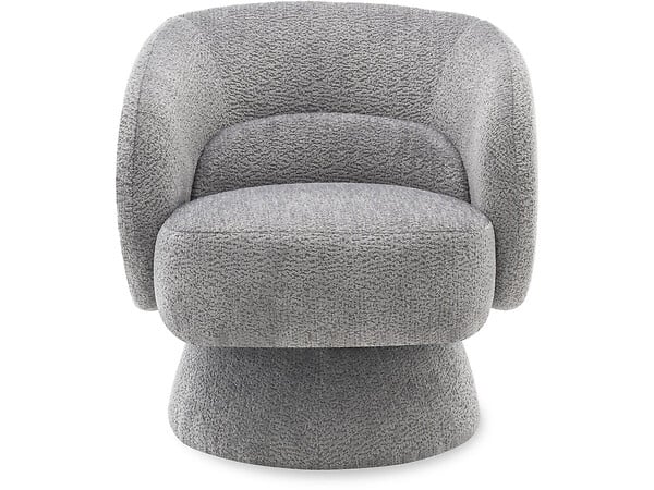 HABITAT ET JARDIN - Fauteuil pivotant en tissu bouclette "Franklin" - 74 x 75 x 75 cm - Gris - large
