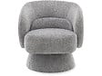 HABITAT ET JARDIN - Fauteuil pivotant en tissu bouclette "Franklin" - 74 x 75 x 75 cm - Gris - vignette