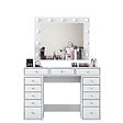HABITAT ET JARDIN - Coiffeuse avec miroir en bois "Sirma" - 120 x 44 x 82 cm - Blanc - vignette
