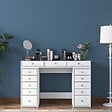 HABITAT ET JARDIN - Coiffeuse avec tiroirs intégrés en bois "Sina" - 120 x 44 x 80 cm - Blanc - vignette