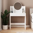 HABITAT ET JARDIN - Coiffeuse avec miroir en bois "Idis" - 75 x 35 x 135 cm - Blanc - vignette