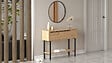 HABITAT ET JARDIN - Console avec miroir en bois "Calvin" - 100 x 30 x 76 cm - Marron - vignette