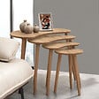 HABITAT ET JARDIN - Table gigogne (4 pièces) en bois "Moon" 40 x 75 x 55 cm - Chêne - vignette