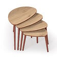 HABITAT ET JARDIN - Table gigogne (4 pièces) en bois "Nora" 68 x 45 x 55 cm - Chêne - vignette
