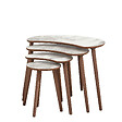 HABITAT ET JARDIN - Table gigogne (4 pièces) en bois "Moon" 40 x 75 x 55 cm - Blanc - vignette