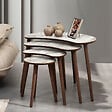 HABITAT ET JARDIN - Table gigogne (4 pièces) en bois "Moon" 40 x 75 x 55 cm - Blanc - vignette