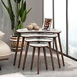 HABITAT ET JARDIN - Table gigogne (4 pièces) en bois "Moon" 40 x 75 x 55 cm - Blanc - vignette