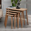 HABITAT ET JARDIN - Table gigogne (4 pièces) en bois "Luci" 70 x 40 x 55 cm - Chêne - vignette