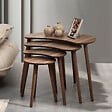 HABITAT ET JARDIN - Table gigogne (4 pièces) en bois "Moon" 40 x 75 x 55 cm - Noyer - vignette