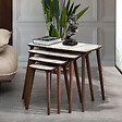 HABITAT ET JARDIN - Table gigogne (4 pièces) en bois "Luci" 70 x 40 x 55 cm - Blanc - vignette