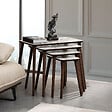 HABITAT ET JARDIN - Table gigogne (4 pièces) en bois "Luci" 70 x 40 x 55 cm - Blanc - vignette
