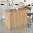 HABITAT ET JARDIN - Table de cuisine en bois "Siven" - 120 x 60 x 88 cm - Marron - vignette