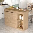 HABITAT ET JARDIN - Table de cuisine en bois "Siven" - 120 x 60 x 88 cm - Marron - vignette