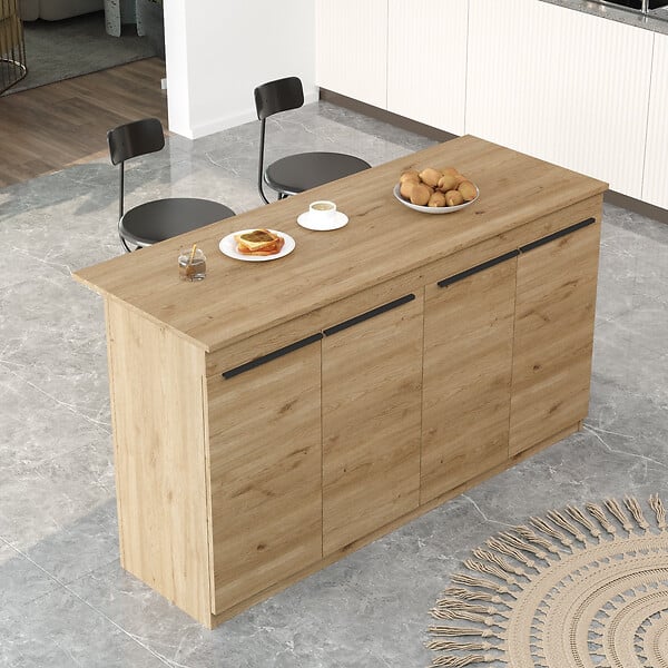 HABITAT ET JARDIN - Table de cuisine en bois "Lark" - 160 x 60 x 90 cm - Marron - large
