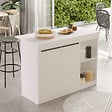 HABITAT ET JARDIN - Table de cuisine en bois "Orlando" - 120 x 60 x 88 cm - Blanc - vignette