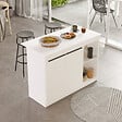 HABITAT ET JARDIN - Table de cuisine en bois "Orlando" - 120 x 60 x 88 cm - Blanc - vignette