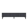 HABITAT ET JARDIN - Meuble TV en bois "Oscar" - 180 x 31 x 45 cm - Gris anthracite - vignette