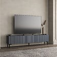 HABITAT ET JARDIN - Meuble TV en bois "Oscar" - 180 x 31 x 45 cm - Gris anthracite - vignette