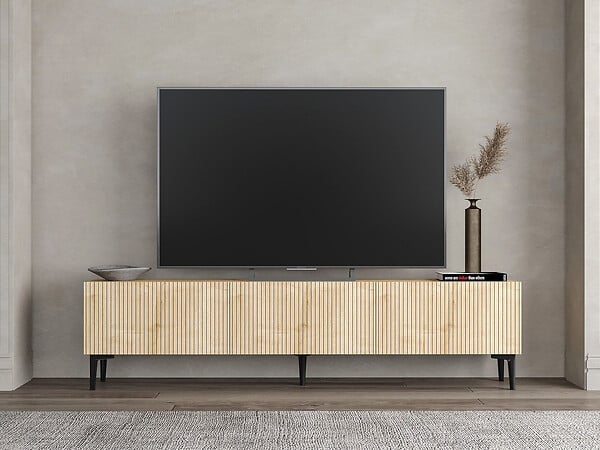 HABITAT ET JARDIN - Meuble TV en bois "Oscar" - 180 x 31 x 45 cm - Marron clair - large