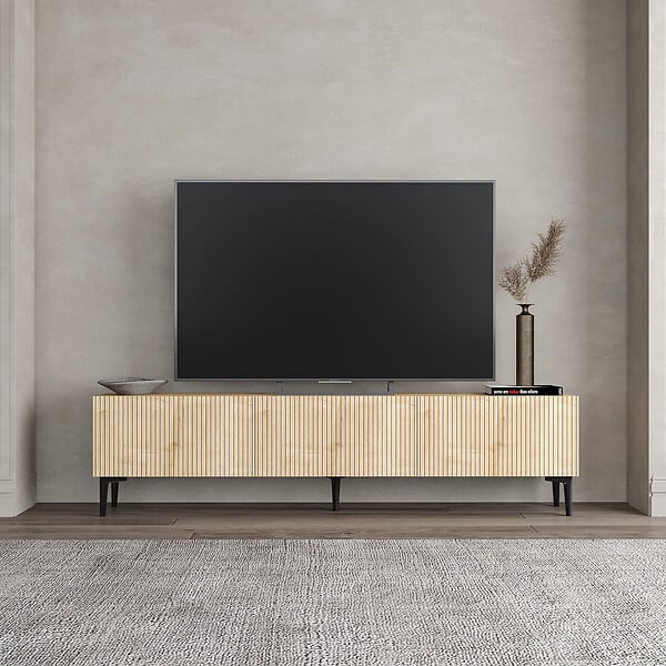 HABITAT ET JARDIN - Meuble TV en bois "Oscar" - 180 x 31 x 45 cm - Marron clair - large