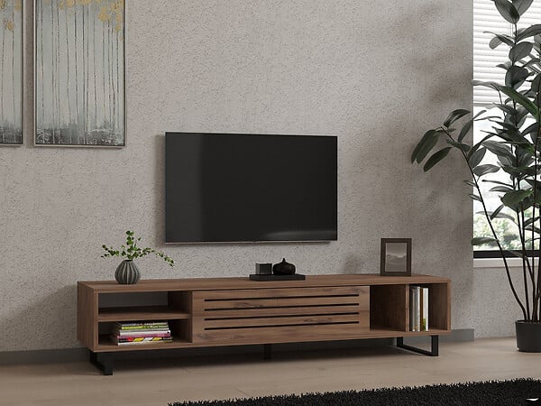 HABITAT ET JARDIN - Meuble TV en bois "Safir" 160 x 40 x 35 cm - Pin atlantique - large