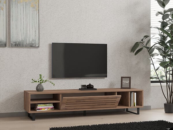 HABITAT ET JARDIN - Meuble TV en bois "Safir" 160 x 40 x 35 cm - Pin atlantique - large