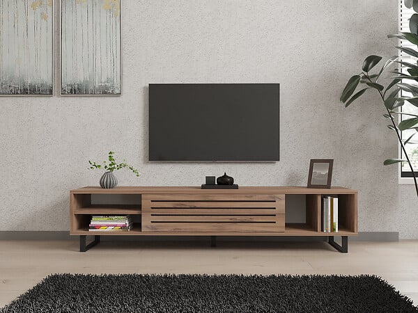 HABITAT ET JARDIN - Meuble TV en bois "Safir" 160 x 40 x 35 cm - Pin atlantique - large